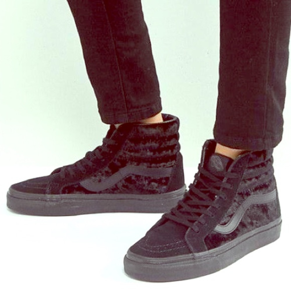 Vans Black Velvet Suede Sk8 Hi Reissue 9 40 7.5